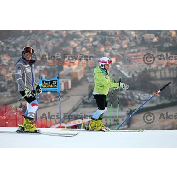 Course inspection for FIS Audi World Cup Alpine skiing Giant Slalom for 52 Golden Fox - Zlata Lisica in Maribor, Slovenia on January 30, 2016