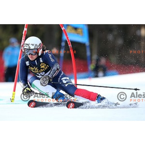 Irene Curtoni at first run of FIS Audi World Cup Alpine skiing Giant Slalom for 52 Golden Fox - Zlata Lisica in Maribor, Slovenia on January 30, 2016