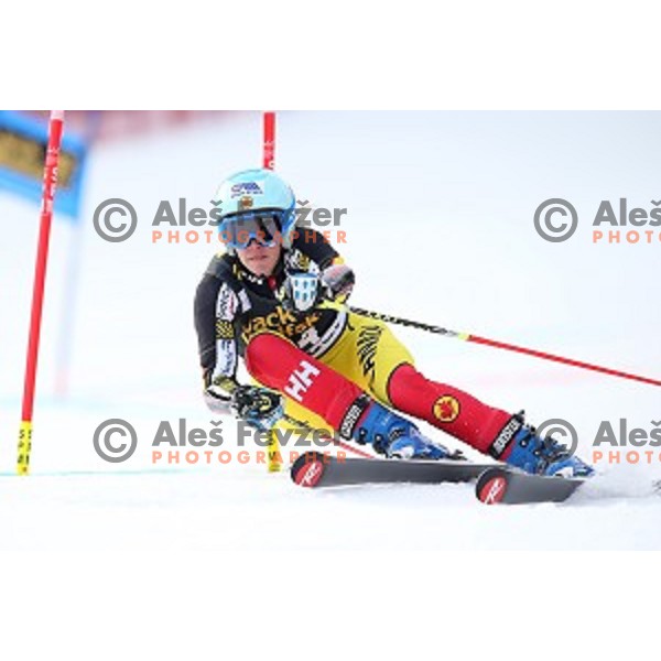 Marie Michele Gagnon in first run of FIS Audi World Cup Alpine skiing Giant Slalom for 52 Golden Fox - Zlata Lisica in Maribor, Slovenia on January 30, 2016