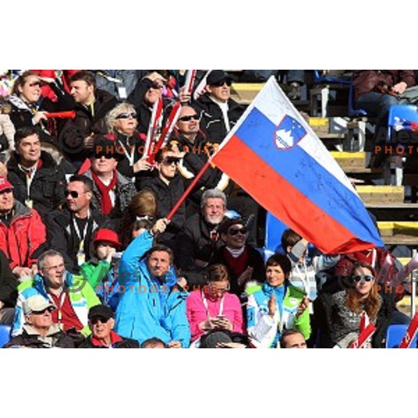 Borut Pahor, President of Slovenia and Maja Makovec Brencic at FIS Audi World Cup Alpine skiing Giant Slalom for 52 Golden Fox - Zlata Lisica in Maribor, Slovenia on January 30, 2016
