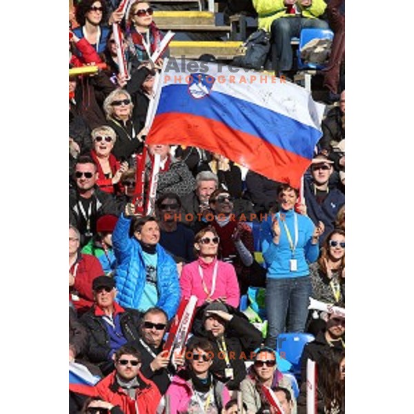 Borut Pahor, President of Slovenia and Maja Makovec Brencic at FIS Audi World Cup Alpine skiing Giant Slalom for 52 Golden Fox - Zlata Lisica in Maribor, Slovenia on January 30, 2016