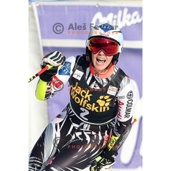 Tina Weirather at FIS Audi World Cup Alpine skiing Giant Slalom for 52 Golden Fox - Zlata Lisica in Maribor, Slovenia on January 30, 2016