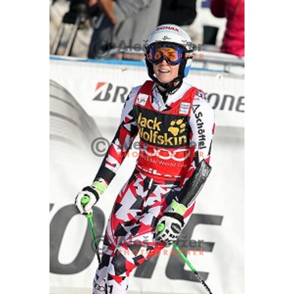 Eva Maria Brem at FIS Audi World Cup Alpine skiing Giant Slalom for 52 Golden Fox - Zlata Lisica in Maribor, Slovenia on January 30, 2016