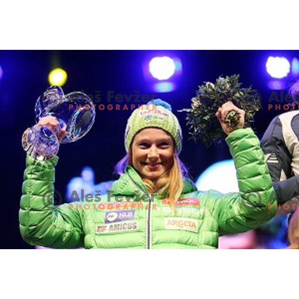 Ana Drev (SLO) at FIS Audi World Cup Alpine skiing Giant Slalom for 52 Golden Fox - Zlata Lisica in Maribor, Slovenia on January 30, 2016