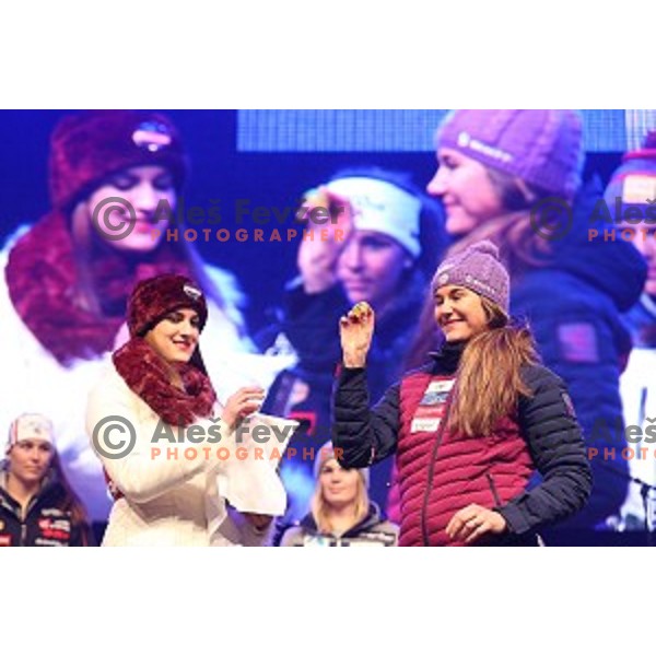 Sarka Strachova at Public draw of starting numbers for FIS Audi World Cup Alpine Skiing Slalom for 52 Golden Fox - Zlata Lisica in Maribor, Slovenia on January 30, 2016
