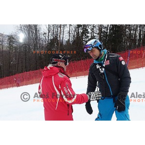 FIS Audi World Cup Alpine Skiing Slalom for 52 Golden Fox - Zlata Lisica in Maribor, Slovenia on January 31, 2016 which was cancelled due to warm temperatures