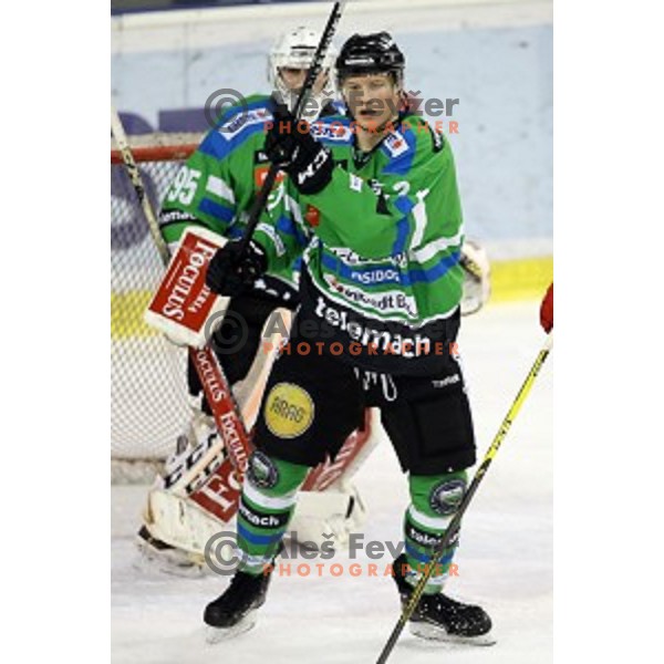 of Telemach Olimpija in action during ice-hockey match Telemach Olimpija - KAC in EBEL league 2015/2016 in Tivoli Hall, Ljubljana, Slovenia on January 31, 2016