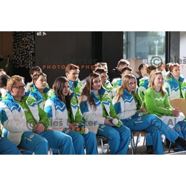 Slovenia team for MOI Lillehammer - Youth Olympic games Norway 2016 at official presentation in Bled, Slovenia on February 4, 2016