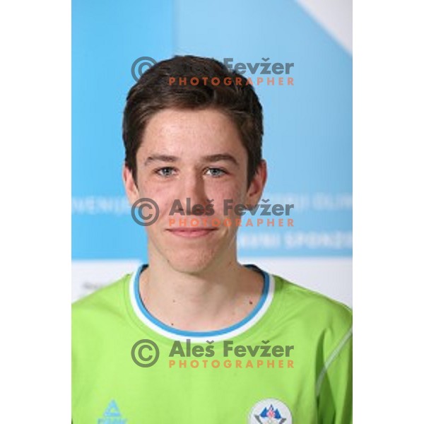 Blaz Debeljak of Slovenia team for MOI Lillehammer - Youth Olympic games Norway 2016 at official presentation in Bled, Slovenia on February 4, 2016