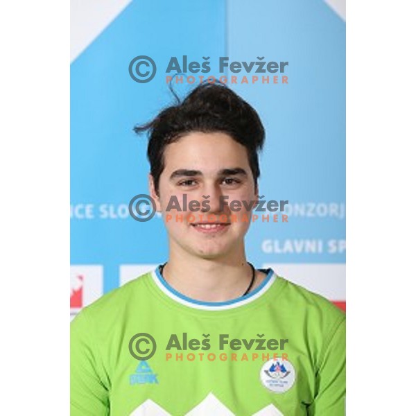 Maksimiljan Blazon of Slovenia team for MOI Lillehammer - Youth Olympic games Norway 2016 at official presentation in Bled, Slovenia on February 4, 2016