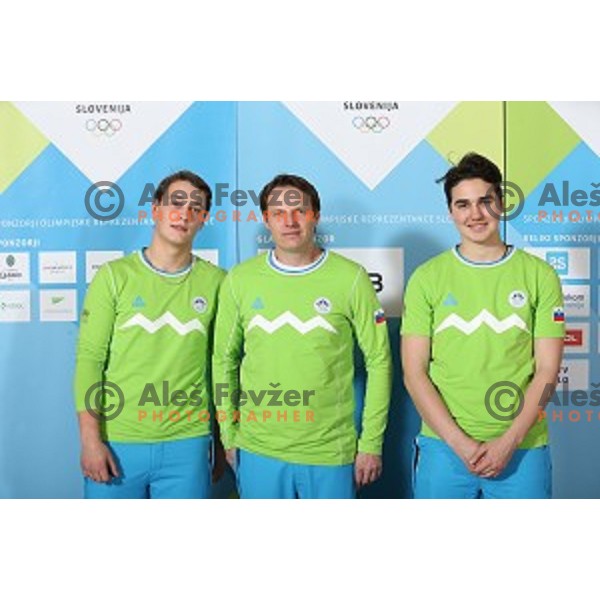 Luka Stros and Maksimilijan Blazon of Slovenia team for MOI Lillehammer - Youth Olympic games Norway 2016 at official presentation in Bled, Slovenia on February 4, 2016
