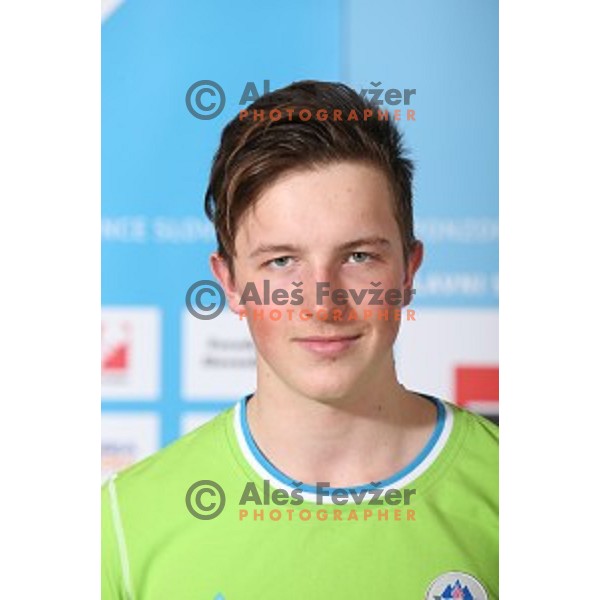 Tit Stante of Slovenia team for MOI Lillehammer - Youth Olympic games Norway 2016 at official presentation in Bled, Slovenia on February 4, 2016