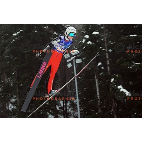 Katja Pozun (SLO) at FIS Ski jumping Ladies World Cup in Ljubno, Slovenia on February 13, 2016