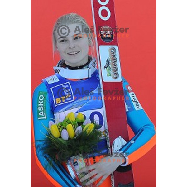 Spela Rogelj (SLO) at FIS Ski jumping Ladies World Cup in Ljubno, Slovenia on February 13, 2016