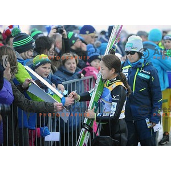 Sara Takanshi (JPN) at FIS Ski jumping Ladies World Cup in Ljubno, Slovenia on February 13, 2016