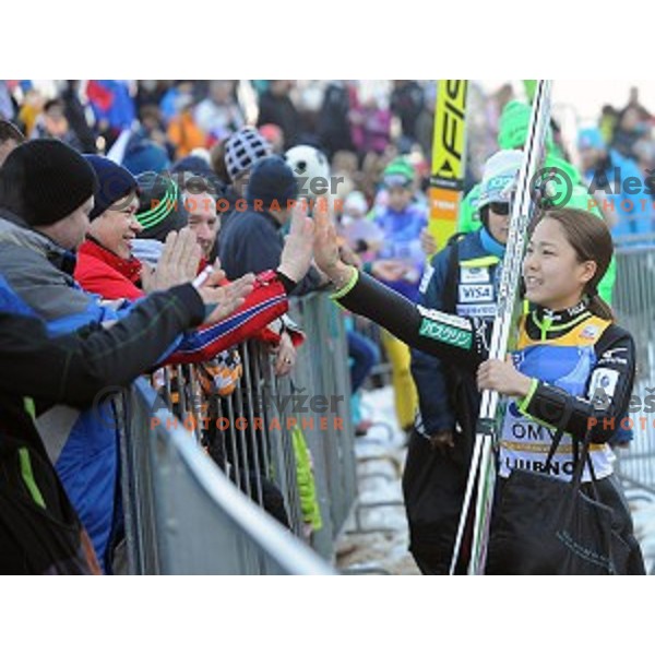 Sara Takanshi (JPN) at FIS Ski jumping Ladies World Cup in Ljubno, Slovenia on February 13, 2016