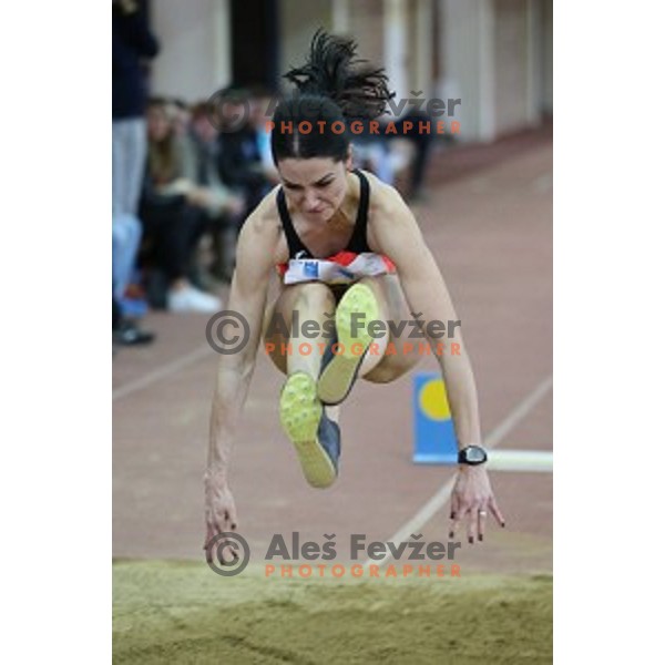 Nina Djordjevic competes in long jump at Slovenian National Athletics Indoor Championships in Celje on February 20, 2016