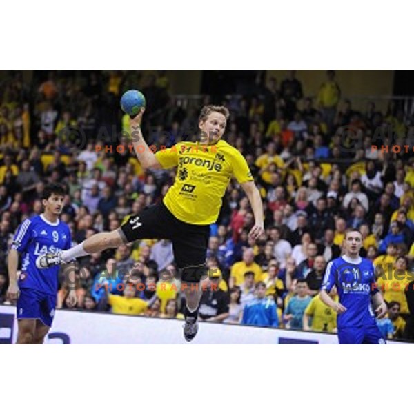 Janez Games in action during 1.NLB leasing liga handball match Gorenje Velenje- Celje Pivovarna Lasko in Red Hall, Velenje, Slovenia on February 24, 2016