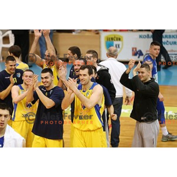 Smiljan Pavic in action during Telemach league basketball match between Sencur GGD and LTH Castings in Sencur Sports Hall, Slovenia on February 27, 2016