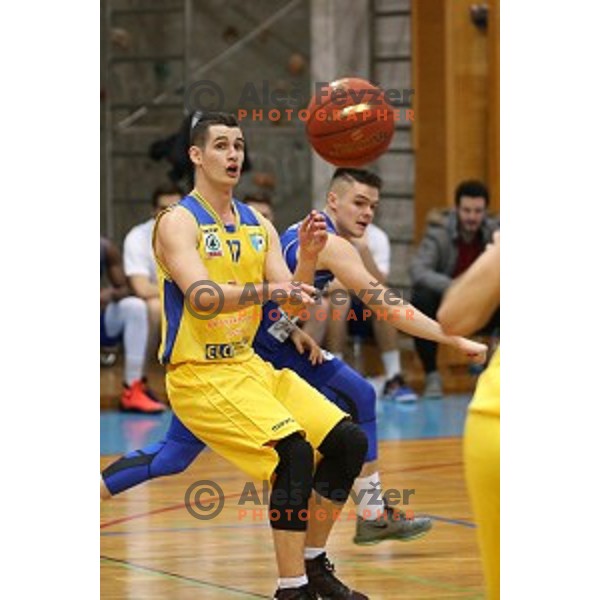 Jan Span in action during Telemach league basketball match between Sencur GGD and LTH Castings in Sencur Sports Hall, Slovenia on February 27, 2016