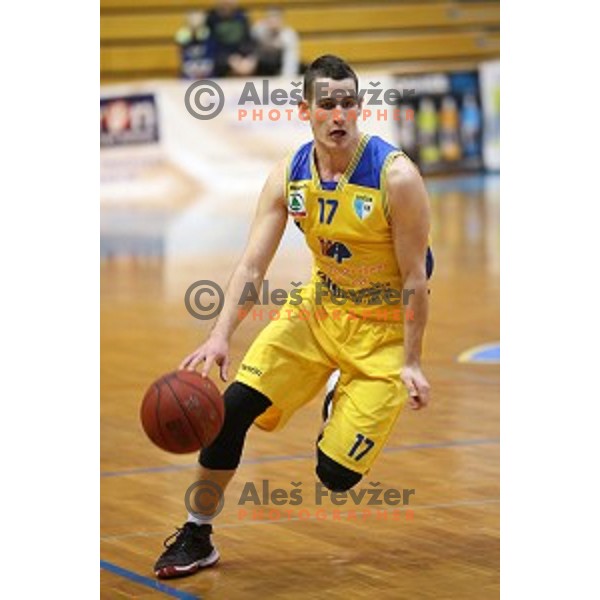Jan Span in action during Telemach league basketball match between Sencur GGD and LTH Castings in Sencur Sports Hall, Slovenia on February 27, 2016