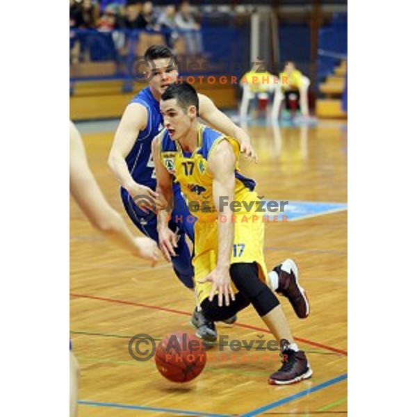 Jan Span in action during Telemach league basketball match between Sencur GGD and LTH Castings in Sencur Sports Hall, Slovenia on February 27, 2016