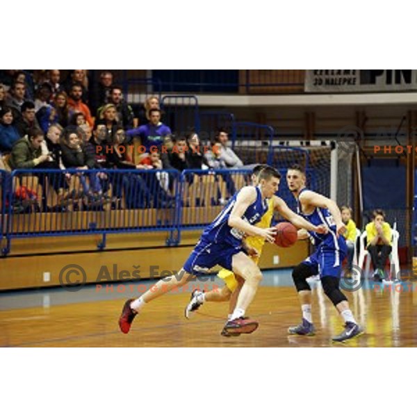 Vlatko Cancar of LTH in action during Telemach league basketball match between Sencur GGD and LTH Castings in Sencur Sports Hall, Slovenia on February 27, 2016