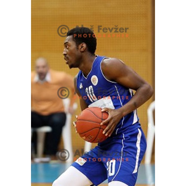 Jules Akodo in action during Telemach league basketball match between Sencur GGD and LTH Castings in Sencur Sports Hall, Slovenia on February 27, 2016