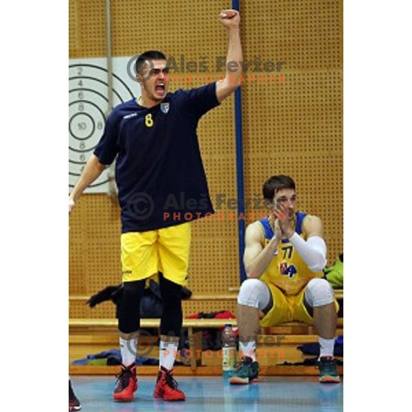 of Sencur GGD in action during Telemach league basketball match between Sencur GGD and LTH Castings in Sencur Sports Hall, Slovenia on February 27, 2016
