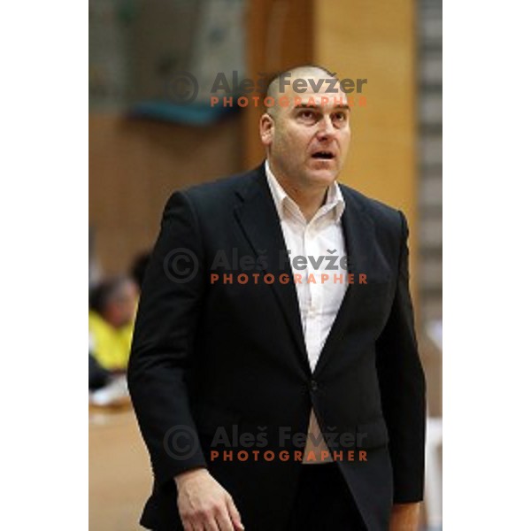 Igor Keselj, head coach of Sencur GGD in action during Telemach league basketball match between Sencur GGD and LTH Castings in Sencur Sports Hall, Slovenia on February 27, 2016