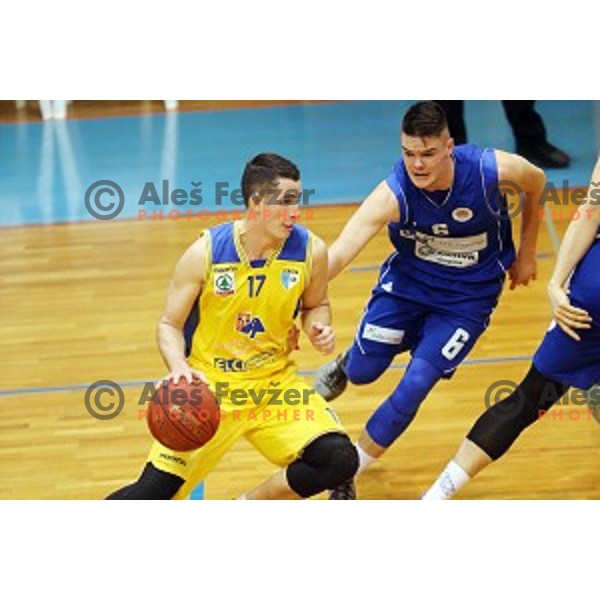 Jan Span in action during Telemach league basketball match between Sencur GGD and LTH Castings in Sencur Sports Hall, Slovenia on February 27, 2016