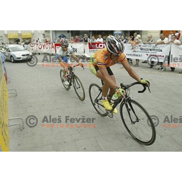 Valter Bonca of Sava kranj, winner of professional cycling race Criterium of Kranj , Slovenia on June 4, 2005