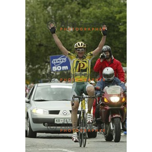 Martin Hvastja of Perutnina Ptuj, winner of professional cycling race Grand Prix of Kranj- Filip Majcen Memorial in Kranj, Slovenia on June 5, 2005