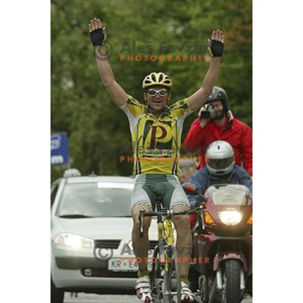 Martin Hvastja of Perutnina Ptuj, winner of professional cycling race Grand Prix of Kranj- Filip Majcen Memorial in Kranj, Slovenia on June 5, 2005