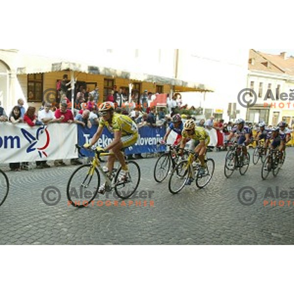 Martin Hvastja of perutnina Ptuj at last stage with finish in Novo mesto, Tour de Slovenie -professional cycling race, Slovenia on June 12, 2005