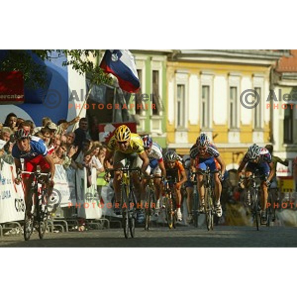 Bostjan Mervar of perutnina Ptuj, winner of last stage with finish in Novo mesto, Tour de Slovenie -professional cycling race, Slovenia on June 12, 2005