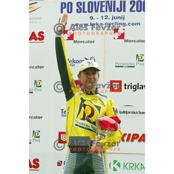 Bostjan Mervar of perutnina Ptuj, winner of last stage with finish in Novo mesto, Tour de Slovenie -professional cycling race, Slovenia on June 12, 2005