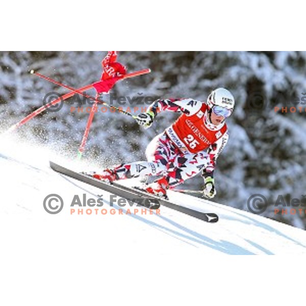 Manuel Feller (AUT) skiing in first run of AUDI FIS Ski World Cup Giant Slalom in Kranjska gora, Slovenia on March 4, 2016
