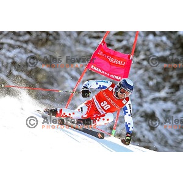 Krystof Kryzl (CZE) skiing in first run of AUDI FIS Ski World Cup Giant Slalom in Kranjska gora, Slovenia on March 4, 2016