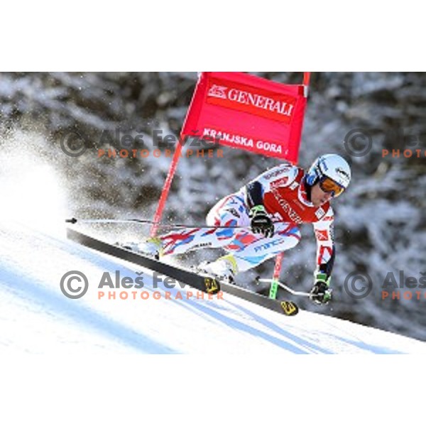 Victor Muffat-Jeandet (FRA) skiing in first run of AUDI FIS Ski World Cup Giant Slalom in Kranjska gora, Slovenia on March 4, 2016