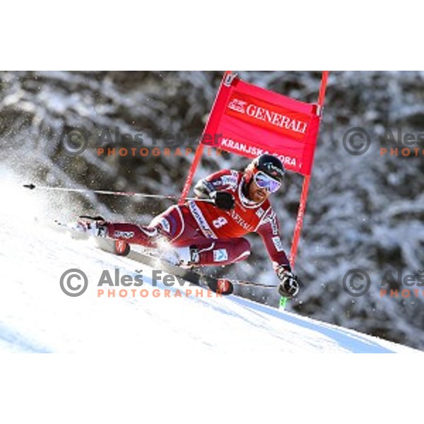 Leif kristian Haugen (NOR) skiing in first run of AUDI FIS Ski World Cup Giant Slalom in Kranjska gora, Slovenia on March 4, 2016