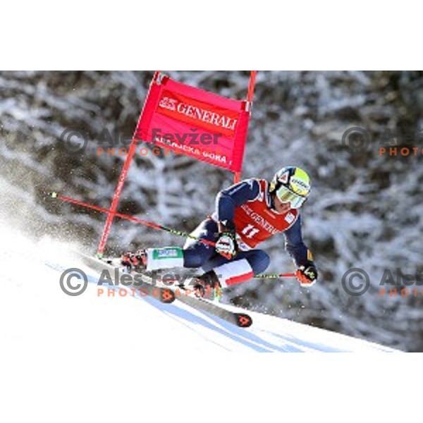 Roberto Nani (ITA) skiing in first run of AUDI FIS Ski World Cup Giant Slalom in Kranjska gora, Slovenia on March 4, 2016