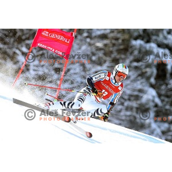 Stefan Luitz (GER) skiing in first run of AUDI FIS Ski World Cup Giant Slalom in Kranjska gora, Slovenia on March 4, 2016
