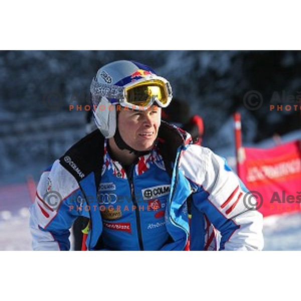 Alexis Pinturault (FRA) at course inspection before AUDI FIS Ski World Cup Giant Slalom in Kranjska gora, Slovenia on March 4, 2016