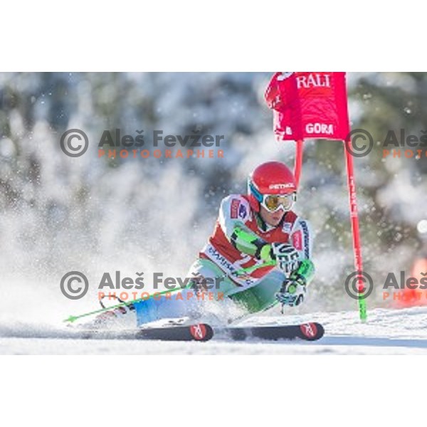 Zan Kranjec (SLO) skiing in first run of AUDI FIS Ski World Cup Giant Slalom in Kranjska gora, Slovenia on March 4, 2016