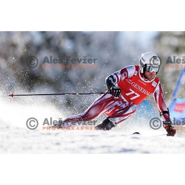 Erjon Tola (ALB) skiing in first run of AUDI FIS Ski World Cup Giant Slalom in Kranjska gora, Slovenia on March 4, 2016