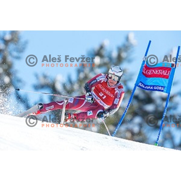 Alexander Aamodt Kilde (NOR) skiing in first run of AUDI FIS Ski World Cup Giant Slalom in Kranjska gora, Slovenia on March 4, 2016