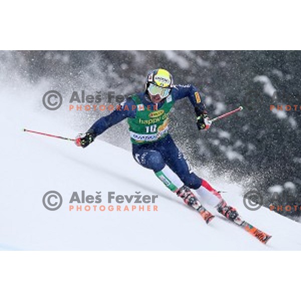 Roberto Nani (ITA) skiing in first run of AUDI FIS Ski World Cup Giant Slalom for 55.Vitranc Cup in Kranjska gora, Slovenia on March 5, 2016