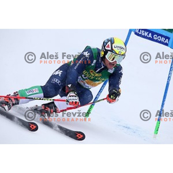 Roberto Nani (ITA) skiing in first run of AUDI FIS Ski World Cup Giant Slalom for 55.Vitranc Cup in Kranjska gora, Slovenia on March 5, 2016