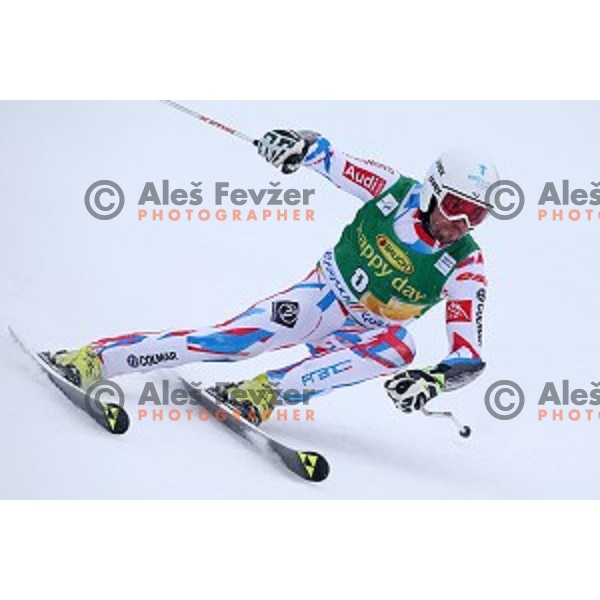 Thomas Fanara (FRA) skiing in first run of AUDI FIS Ski World Cup Giant Slalom for 55.Vitranc Cup in Kranjska gora, Slovenia on March 5, 2016